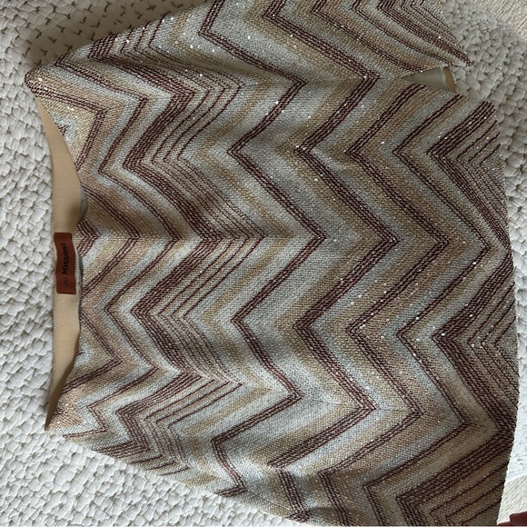 Missoni Zigzag Mini Skirt in Brown and Cream - Picture 2 of 6